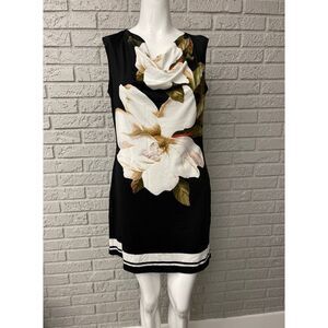 Artex Fashions Women Sleeveless Cowl Neck Floral Tunic Dress Size S